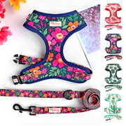 Adjustable Nylon Mesh Harness Leash Set - Printed Vest for Small Dogs & Cats