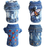 Cat Denim Vest Jacket - Spring Autumn Pet Apparel