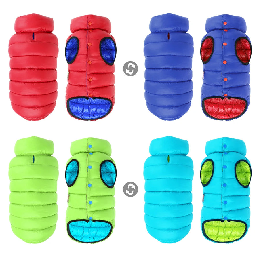 Reversible 3-Layer Dog Vest Jacket - Waterproof Winter Coat