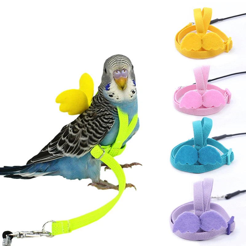 Adjustable Anti-Bite Bird Harness and Leash Set for Parrots