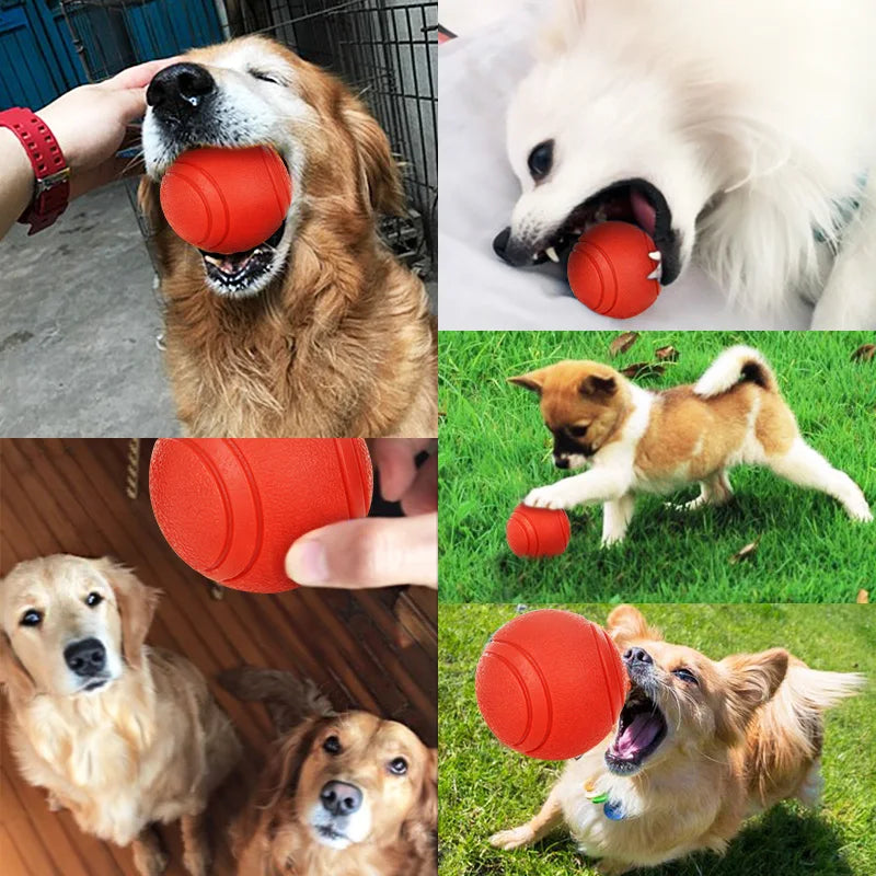 HOOPET Bite-Resistant Rubber Dog Ball - Solid Chew Toy for Puppies & Dogs