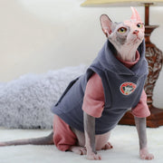Sphynx Cat Cotton Hoodie - Warm Fleece Pajama Vest