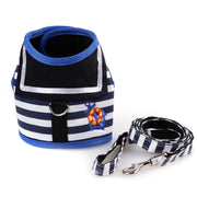 Navy Suit Style Dog Harness Leash Set - Adjustable Chest Strap for Small Pets