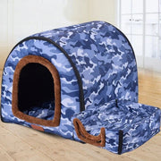 Star Print Foldable Pet House - Warm Dog and Cat Kennel Bed