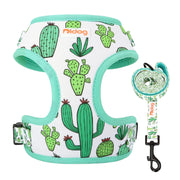 Adjustable Nylon Mesh Harness Leash Set - Printed Vest for Small Dogs & Cats