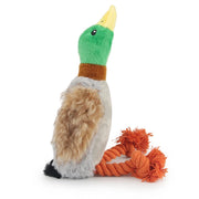 Plush Duck Squeaky Dog Chew Toy - Rope Tooth Cleaning Toy