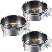 Stainless Steel Clamp Bird Food and Water Cup for Parrots