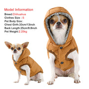 Hooded Fleece Cat Coat - Windproof Winter Pet Jacket