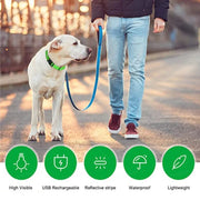 USB Rechargeable LED Dog Collar - 3-Mode Night Safety Light