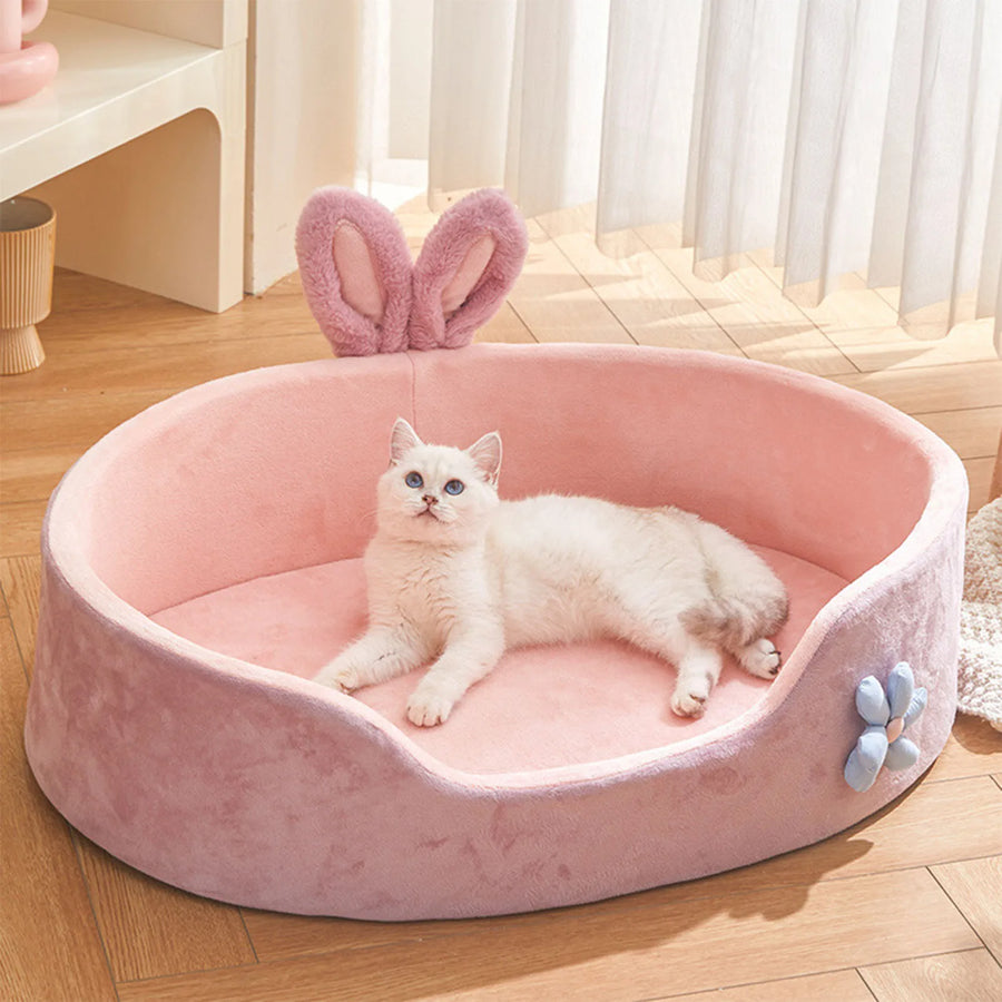 Detachable Washable Pet Bed - Soft Four-Season Sleeping Nest