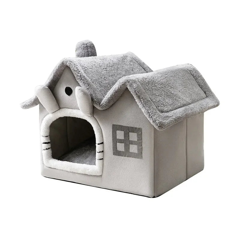 Foldable Cat Cave Bed - Deep Sleep Small Dog House