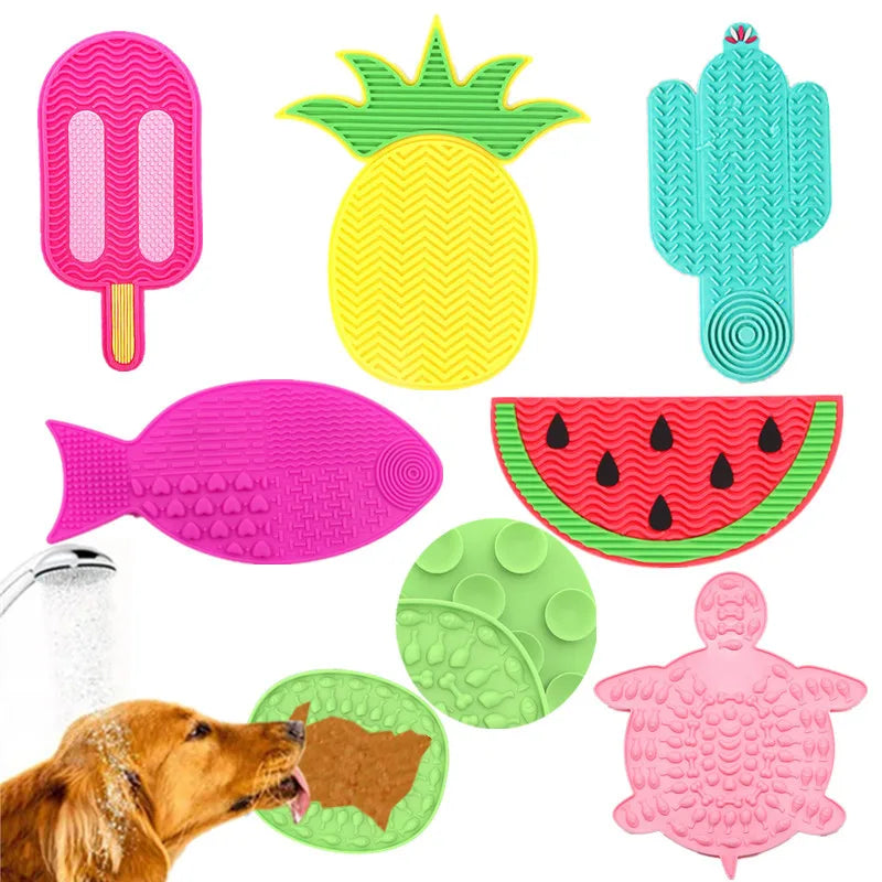 Small Pet Silicone Lick Mat and Slow Feeder Bowl for Cats and Dogs Under 3kg