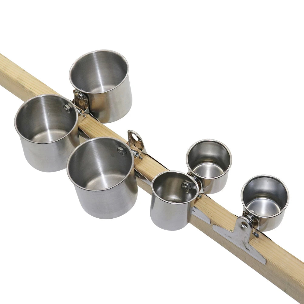 Stainless Steel Single or Double Bird Feeder Bowl