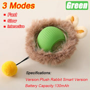 Rechargeable Rolling Ball Cat Toy with Faux Tail