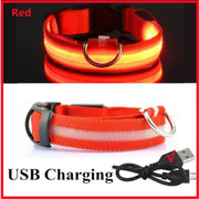 USB Rechargeable LED Dog Collar - 3-Mode Night Safety Light