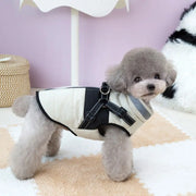 Adjustable Waterproof Dog Jacket - Padded Reflective Coat with Harness