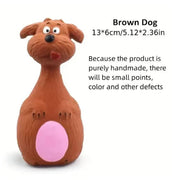 Squeaky Animal Dog Chew Toy - Bite-Resistant Rubber Play Toy