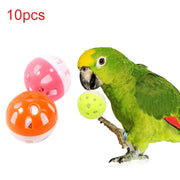 10-Piece Colorful Rolling Bell Ball Toy Set for Parrots