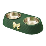 Bowtie Double Food and Water Bowl for Dogs and Cats
