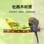 Natural Wood Fork Perch Stand for Parakeets and Cockatiels