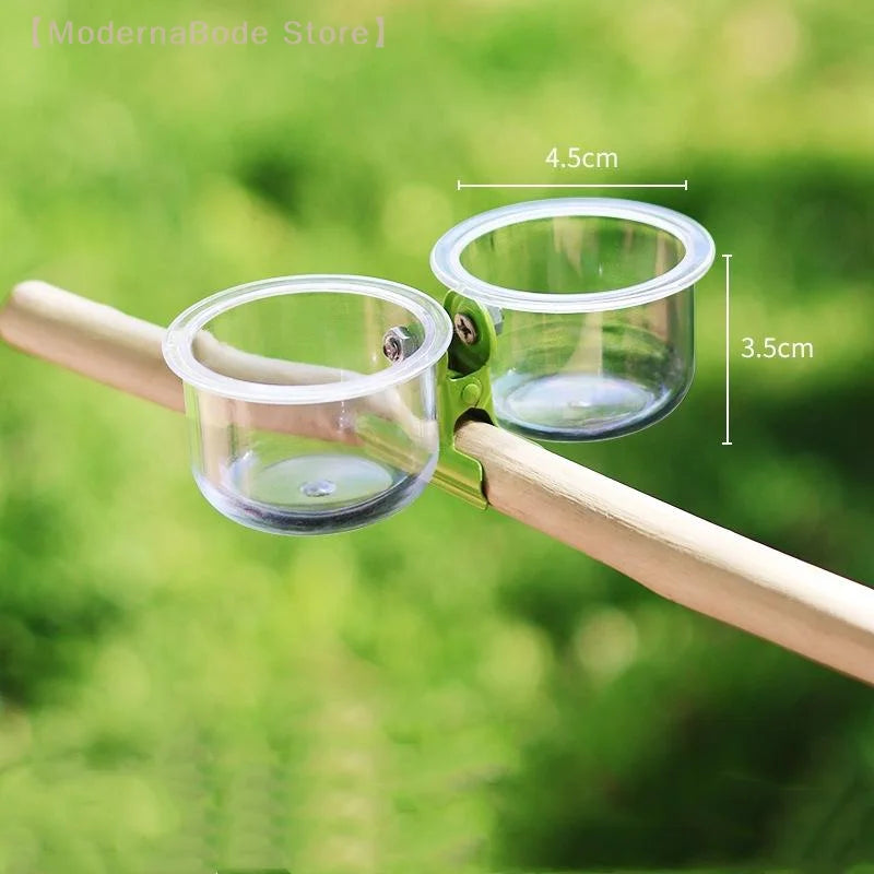Clip-On Parrot Food and Water Bowl for Small Bird Cages