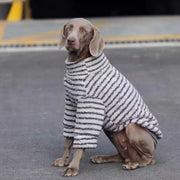 Striped Fleece Dog Turtleneck Sweater - Winter Pullover for Medium & Large Dogs
