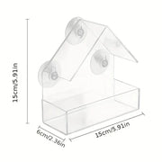 Clear Acrylic Window Bird Feeder with Suction Cups