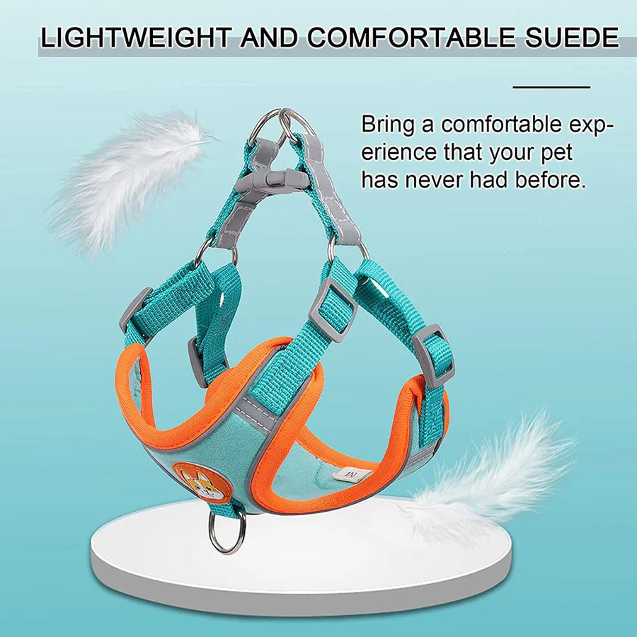 Reflective Step-In Dog Harness Leash Set - Soft Vest for Small & Medium Breeds