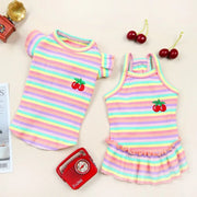 Ruffle Striped Pet Dress Vest - Sweet Spring Party Outfit