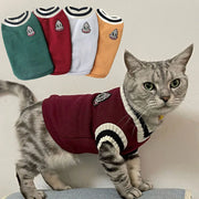 Collegiate Pet Sweater Vest - Winter Cat Sweatshirt Outfit