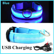 USB Rechargeable LED Dog Collar - 3-Mode Night Safety Light