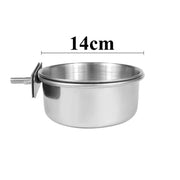 Stainless Steel Clamp Bird Food and Water Cup for Parrots