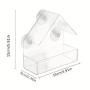Clear Acrylic Outdoor Window Bird Feeder House