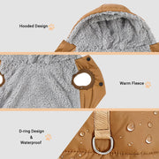 Hooded Fleece Cat Coat - Windproof Winter Pet Jacket