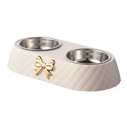 Bowtie Double Food and Water Bowl for Dogs and Cats
