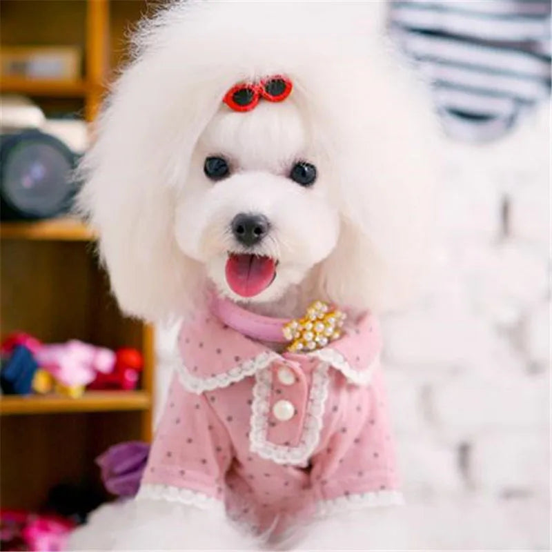 Heart Sunglasses Pet Hair Clips - Dog and Cat Bow Accessories