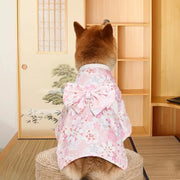 Japanese Style Pet Kimono Coat - Bow-Knot Cat and Dog Outfit
