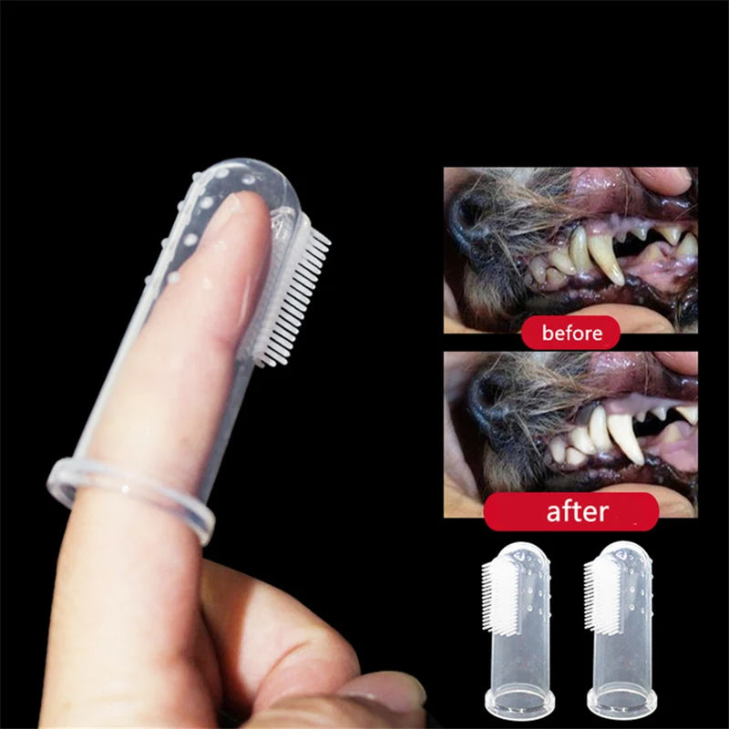 Soft Silicone Pet Finger Toothbrush - Dog and Cat Dental Brush