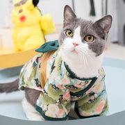 Japanese Style Pet Kimono Coat - Bow-Knot Cat and Dog Outfit