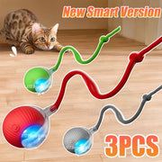 Rechargeable Rolling Ball Cat Toy with Faux Tail