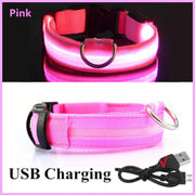 USB Rechargeable LED Dog Collar - 3-Mode Night Safety Light