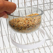 Detachable Transparent Bird Feeding Bowl for Parrots