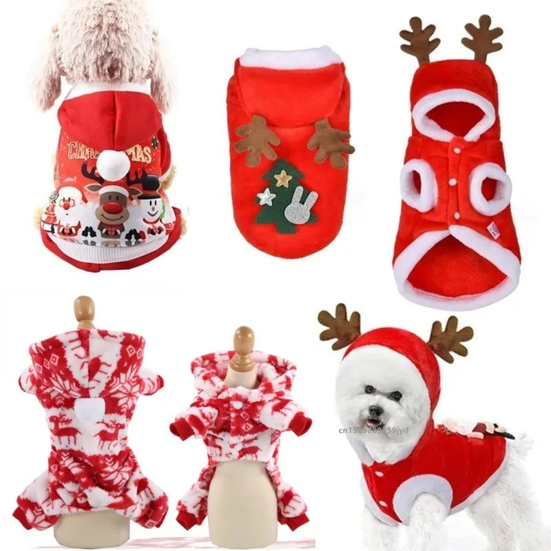 Santa Pet Costume Jacket - Christmas Dog and Cat Outfit