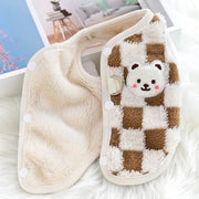 Bear Print Plush Pet Sweater - Buckle Winter Jacket