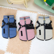 Adjustable Waterproof Dog Jacket - Padded Reflective Coat with Harness