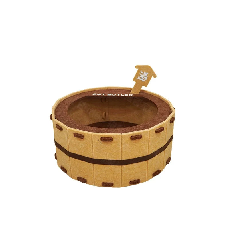 Semi-Enclosed Felt Cat House - Claw-Friendly Bathtub Nest