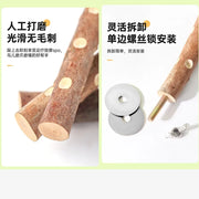 Natural Wood Fork Perch Stand for Parakeets and Cockatiels