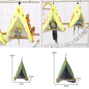 Soft Plush Hanging Parrot Nest Hammock and Cage Hut