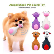 Squeaky Animal Dog Chew Toy - Bite-Resistant Rubber Play Toy