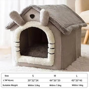 Foldable Pet House Bed - Warm Dog and Cat Cave Sofa
